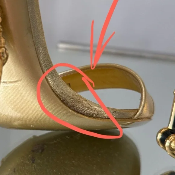 Dolce Gabbana Nappa mordore sandals with baroque DG heel 37 - Picture 4 of 15